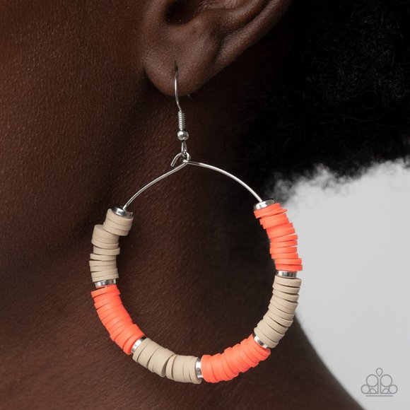 paparazzi Jewelry - Skillfully Stacked - Orange Earrings